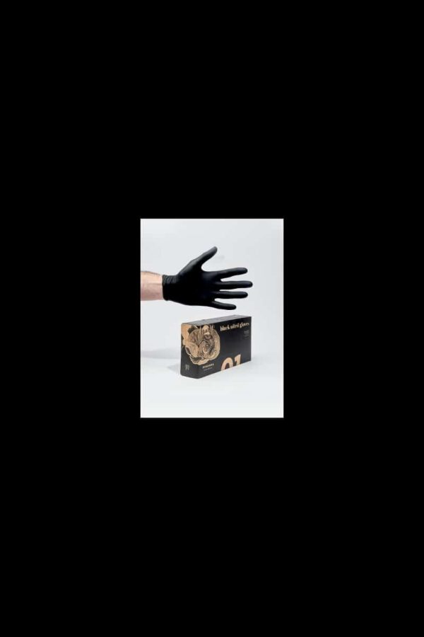 Gants noirs nitrile piranha non stériles non poudrés - Boite de 100