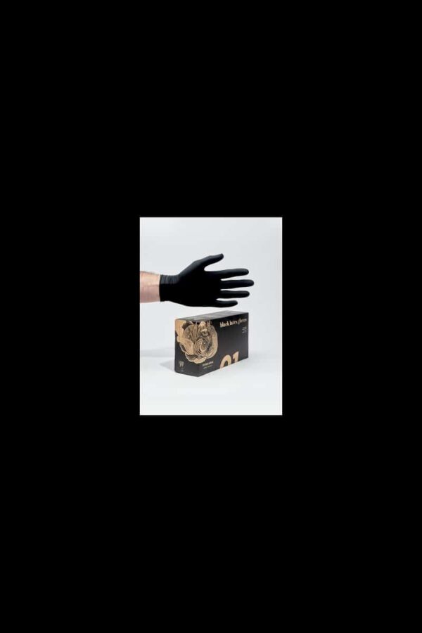 Gants noirs latext piranha non stériles non poudrés - Boite de 100