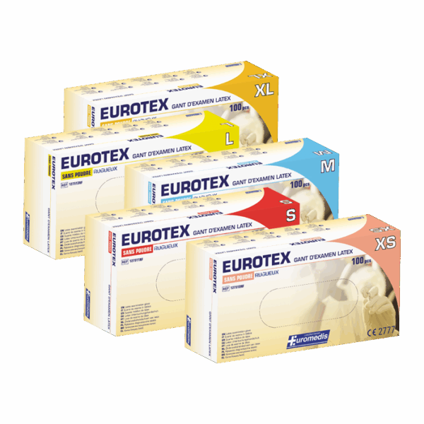 Gants latex blancs EUROTEX non stériles non poudrés - boite de 100 – Image 3